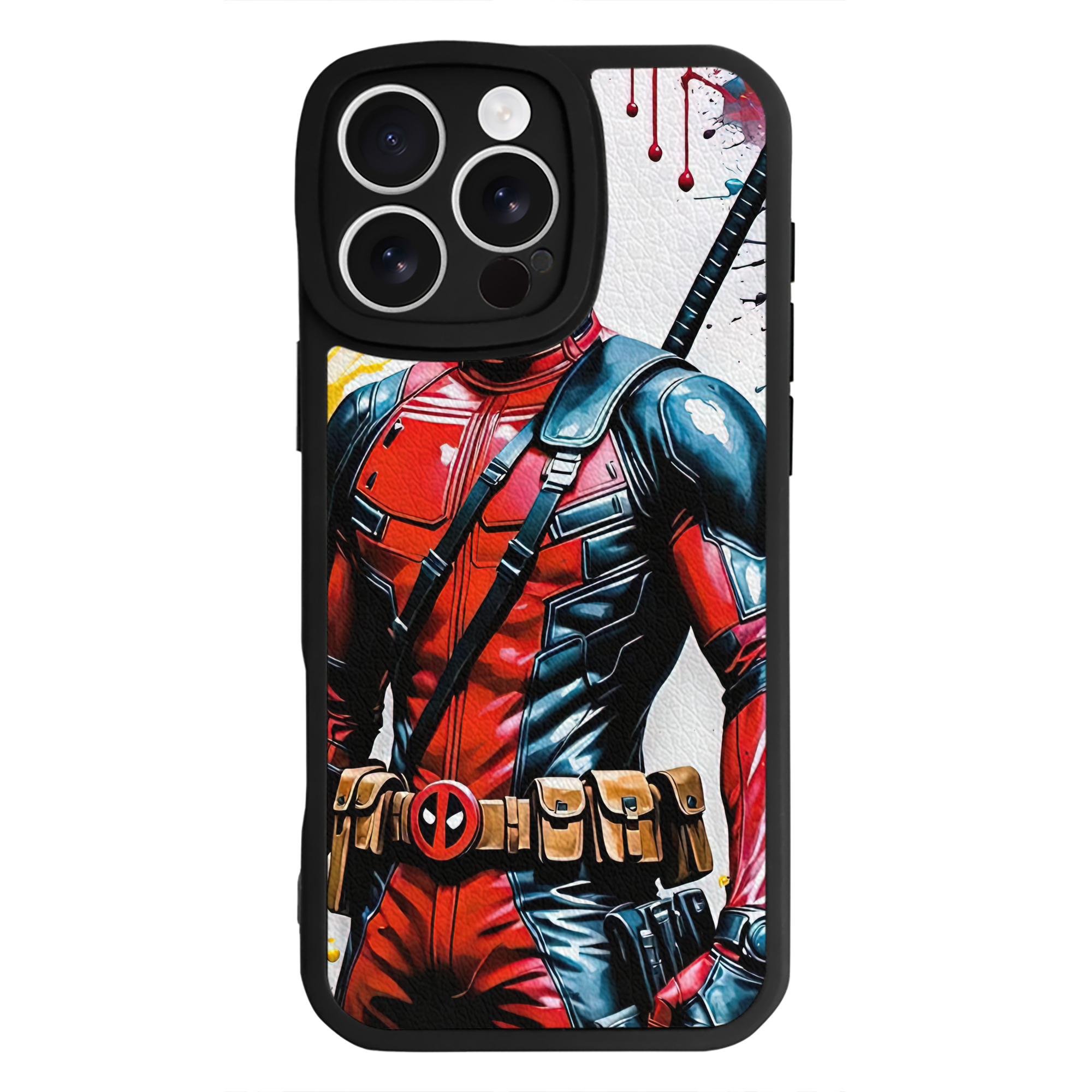 （画像用） Deadpool デッドプール 【iPhone 16シリーズ対応】シリコンスマホケース（レザー調） 材質：シリコン